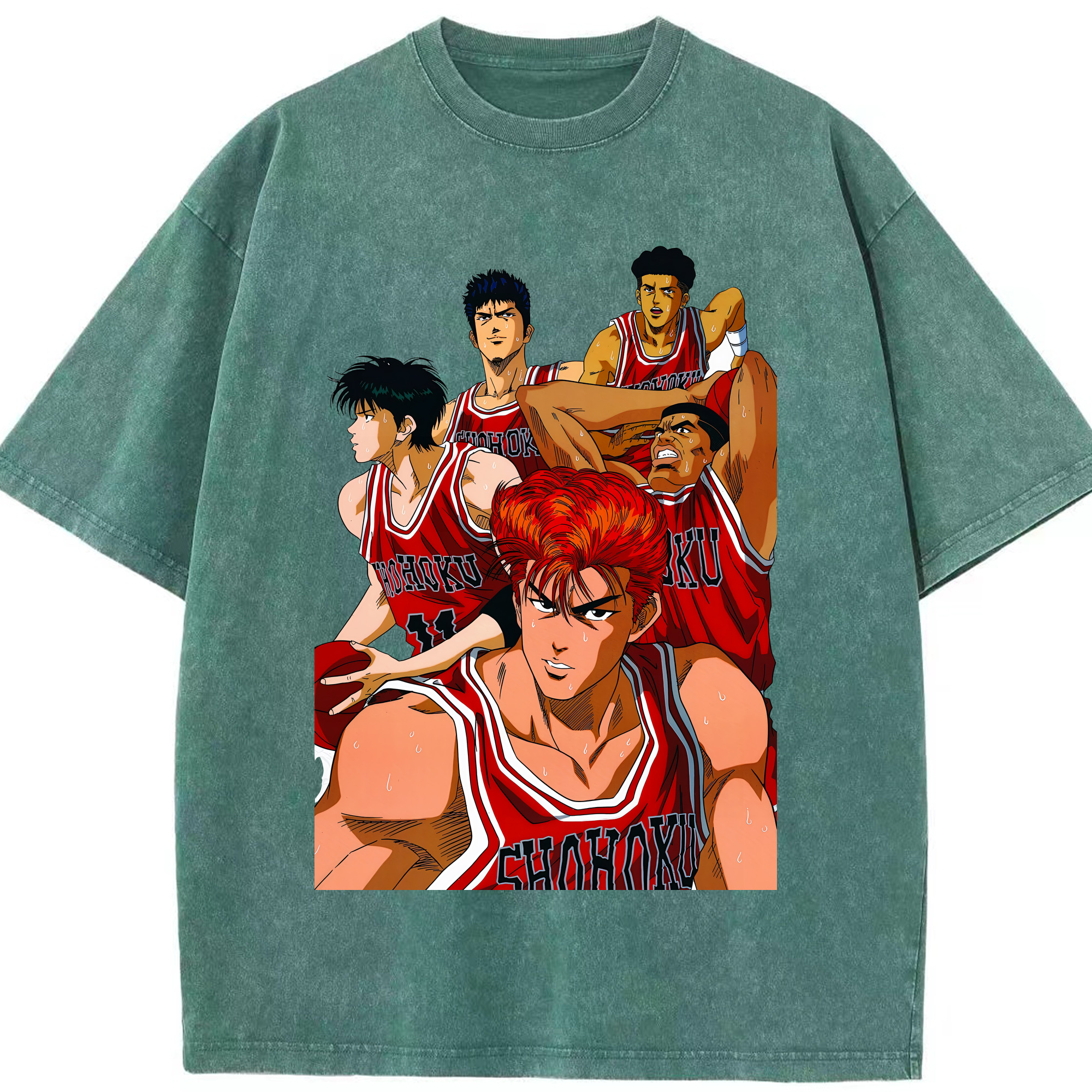 （画像用） SLAM DUNK／スラムダンク 綿100% ヴィンテージ風 半袖Tシャツ（フロントプリント）